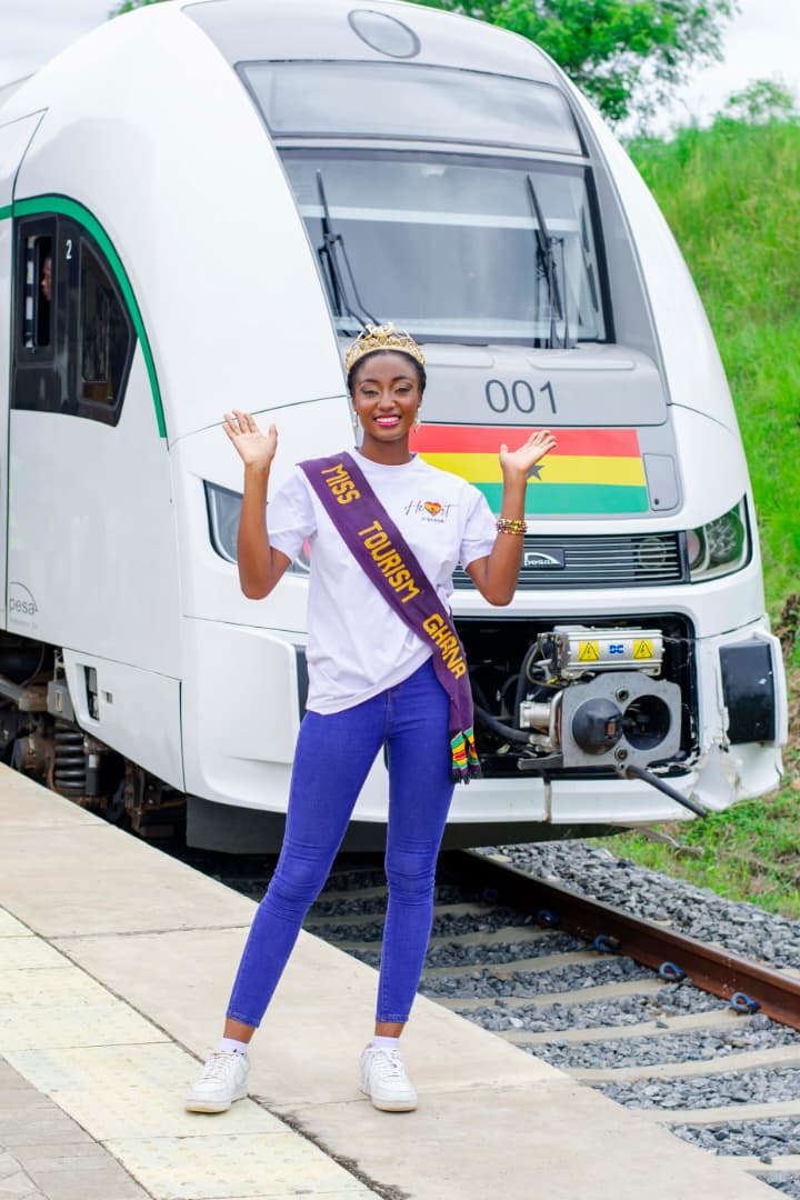 A train crosses the Prime Meridian (0° longitude) near the port city of Tema in Ghana, where the imaginary line of global timekeeping intersects local rail infrastructure